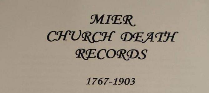 Mier Church Death Records 1767 – 1903 Mier Church Death Records 1767 – 1903