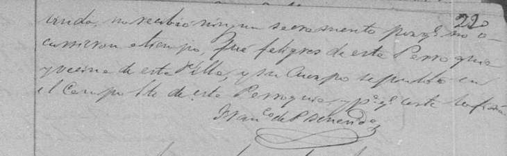 1859 Death Record of Maria del Rosario de la Garza 1859 Death Record of Maria del Rosario de la Garza