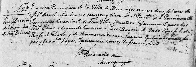 1837 Baptism of Jose Martin Garza