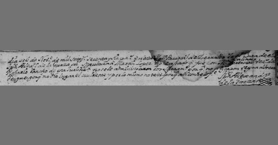 1765 Church Death Record of Martin Lopez
