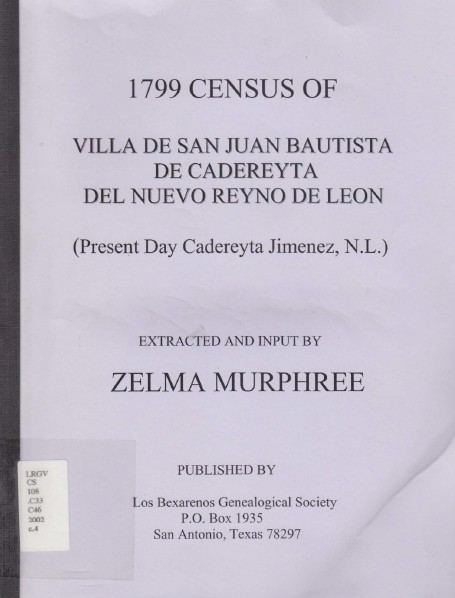 1799 Census of Villa de San Juan