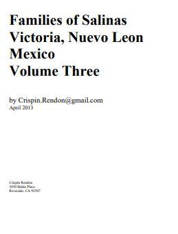 Families of Salinas Victoria, Nuevo Leon, Mexico Volume Three