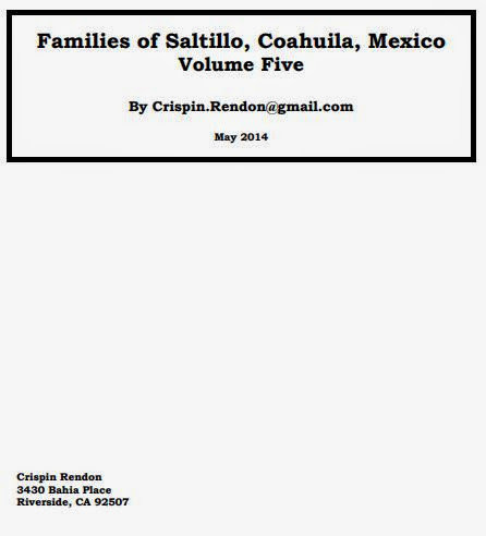 Families of Saltillo, Coahuila, Mexico Volume Five