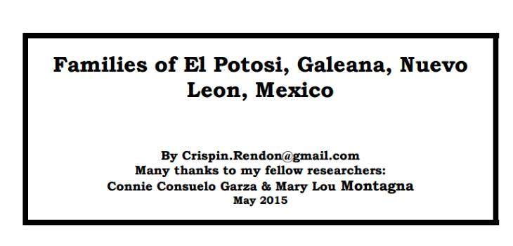 Families of El Potosi, Galeana, Nuevo Leon, Mexico