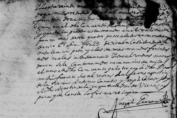 Juan Cavazos FamilySearch N.L. Monterrey Death Record 1683 Pg 24 part 2-600