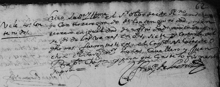 Gabriel de la Garza and Clara de la Garza, FamilySearch Nuevo Leon, Catedral, Marriage1675 Pg. 17 Part 2