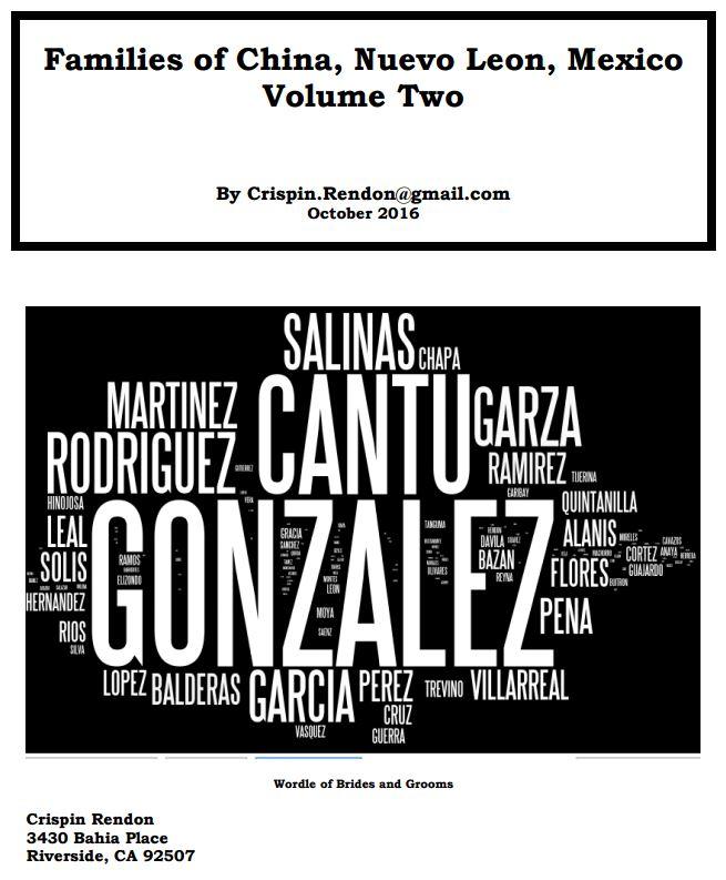 Families of China, Nuevo Leon, Mexico Volume Two