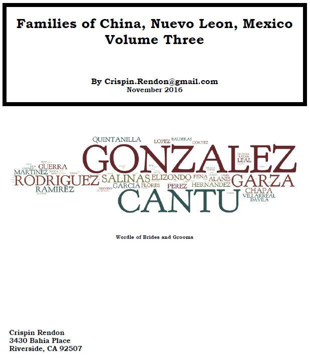 Families of China, Nuevo Leon, Mexico Volume Three