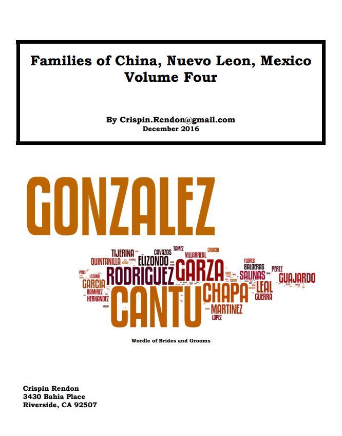 Families of China, Nuevo Leon, Mexico Volume Four