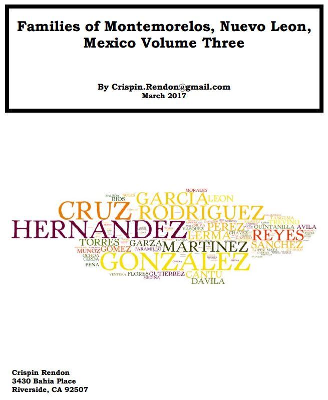 Families of Montemorelos, Nuevo Leon, Mexico Volume Three