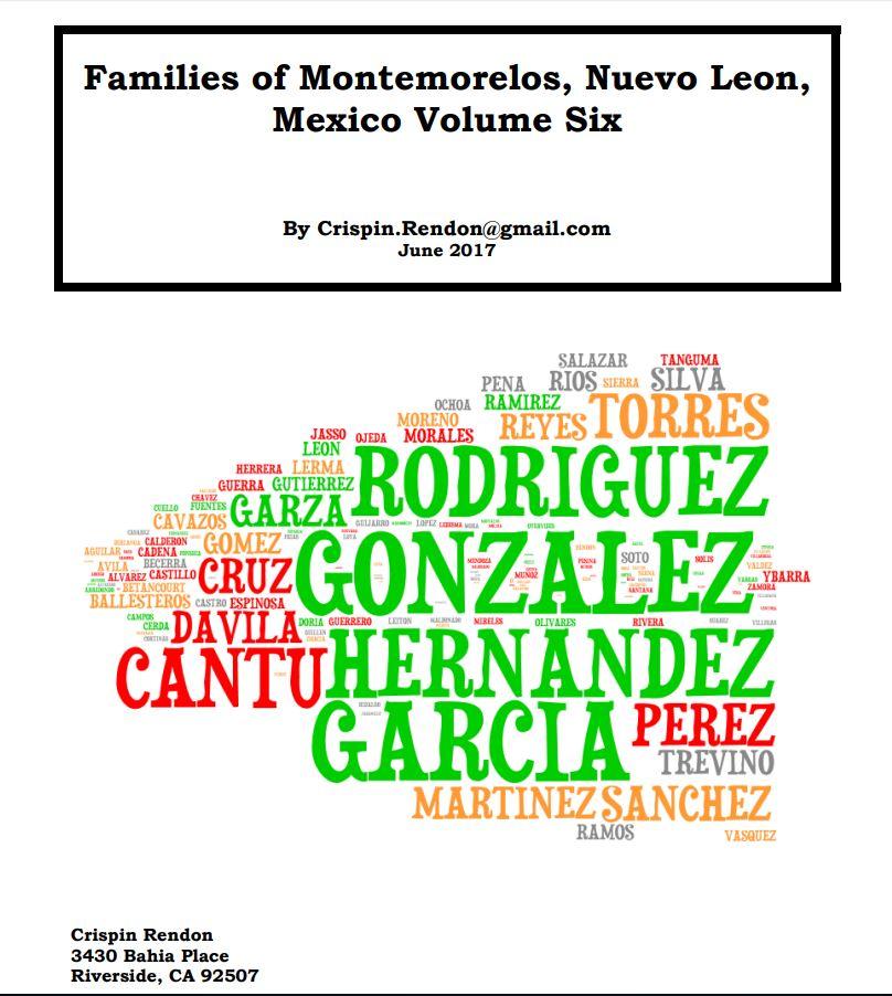 Families of Montemorelos, Nuevo Leon, Mexico Volume Six