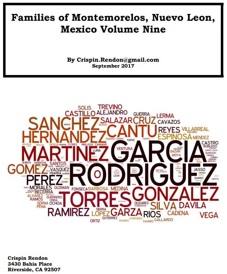 Families of Montemorelos, Nuevo Leon, Mexico Volume Nine