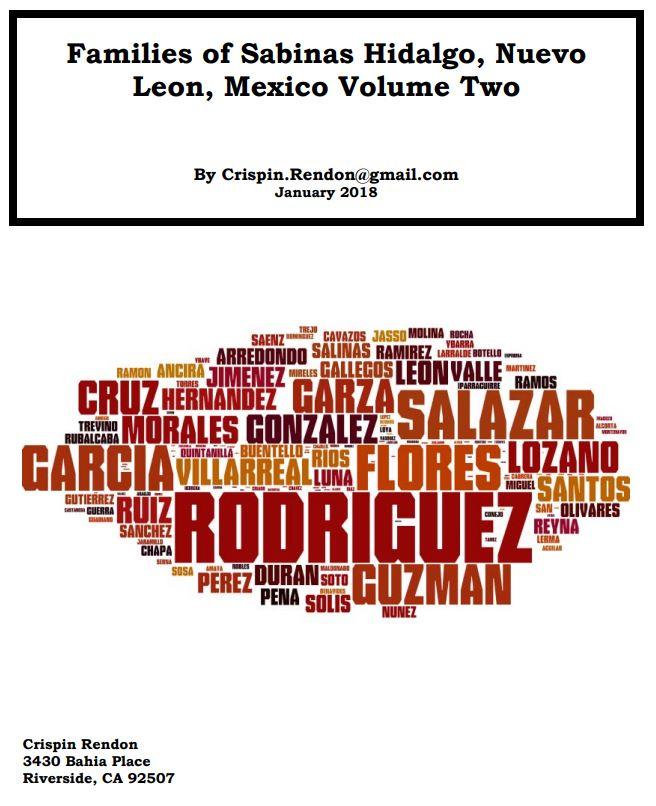 Families of Sabinas Hidalgo, Nuevo Leon, Mexico Volume 2