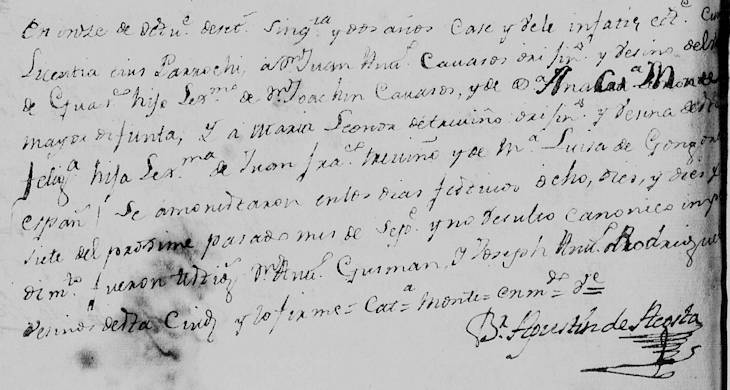 1752 Marriage of Jose Juan Antonio Cavazos and Maria Leonor de Treviño