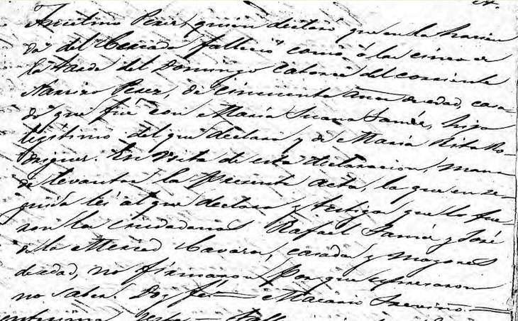 1862 Death Record of Jose Narciso Perez