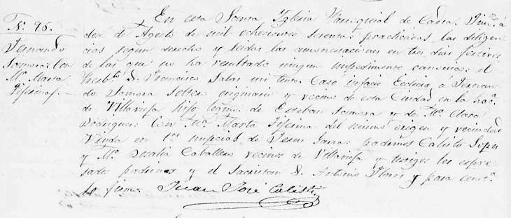 1860 Marriage of Fernando Zamora and Maria Marta Tijerina