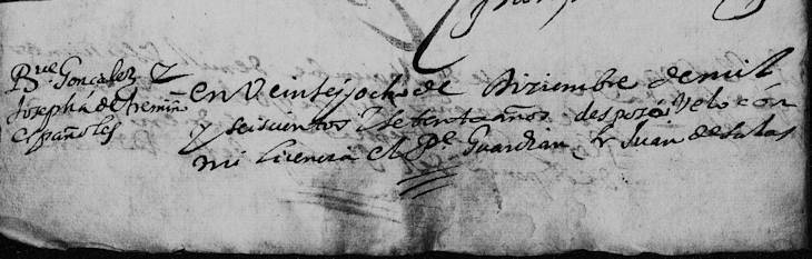 1670 Marriage of Bernabe Gonzalez and Josefa de Trevino