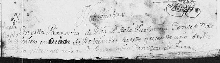 1767 Baptism Record of Maria Rafaela Hinojosa