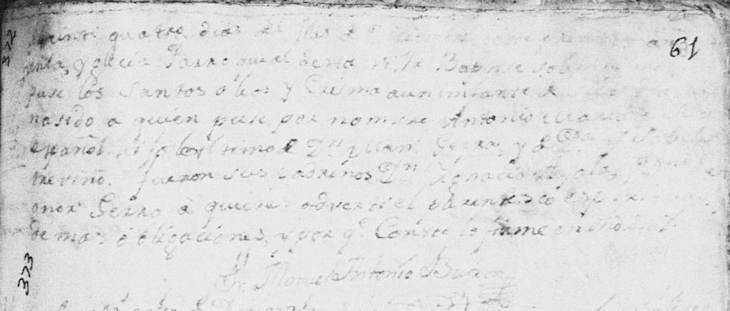 1777 Baptism Record of Jose Antonio Maria Jesus Guerra