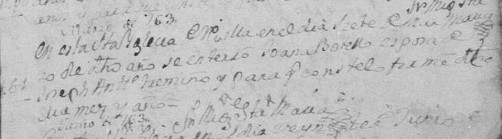 1763 Death Record of Juana Javiera Botello