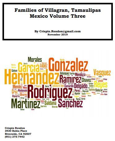 Families of Villagran, Tamaulipas, Mexico Volume Three