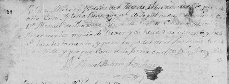 1778 Death Record of Jose Manuel Hinojosa