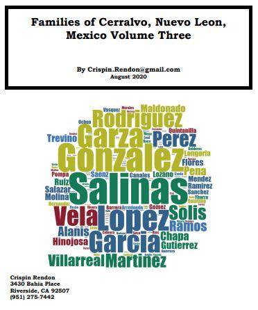 Families of Cerralvo, Nuevo Leon, Mexico Volume Three