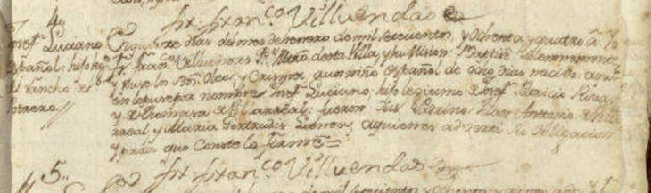 1784 Baptism Record of Jose Luciano Rivas