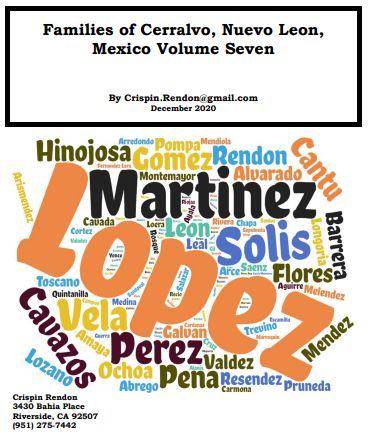 Families of Cerralvo, Nuevo Leon, Mexico Volume Seven
