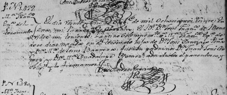 1820 Baptism of Maria Francisca Pena