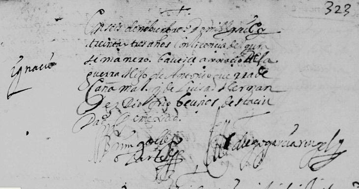 Ignacio Guerra Canamar Baptism Mexico City 1633