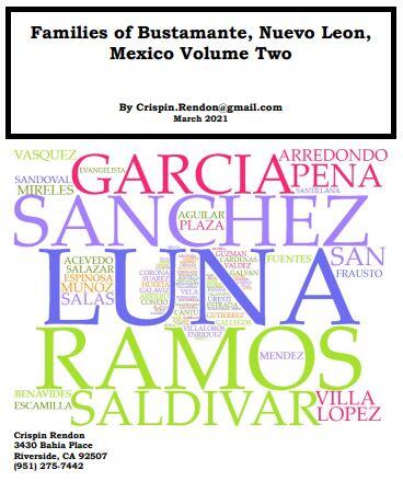 Families of Bustamante, Nuevo Leon, Mexico Volume Two