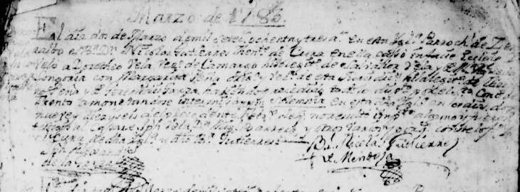 1783 Marriage of Jose Doroteo Vela and Maria Margarita Pena