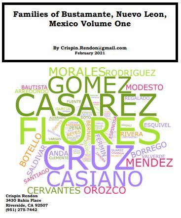 Families of Bustamante, Nuevo Leon, Mexico Volume One