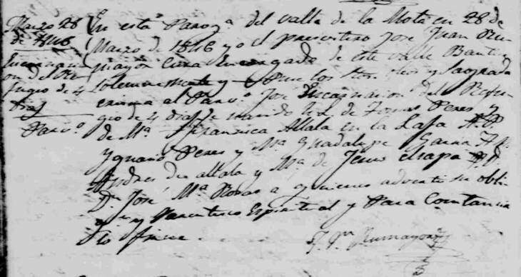 1846 Baptism of Jose Encarnacion del Refugio Perez