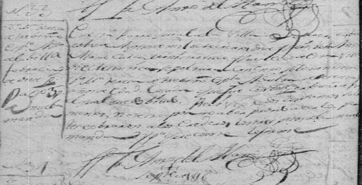 1816 Death Record of Maria Teresa Trevino