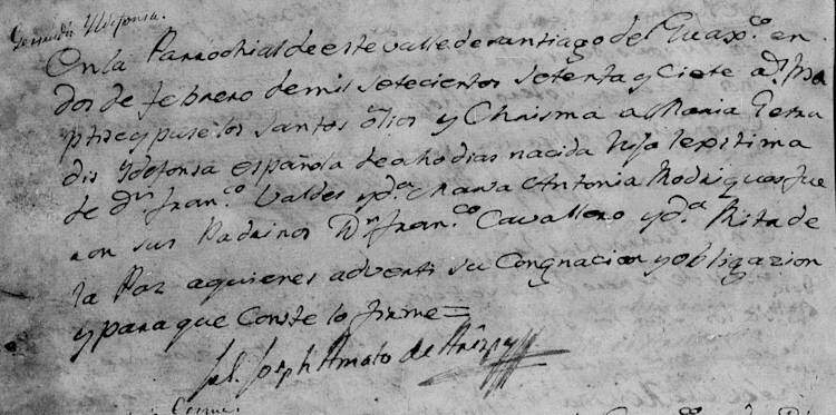 1777 Baptism of Maria Gertrudis Ildefonsa Valdez