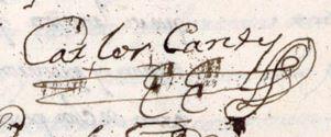 1757 Signature of Carlos Cantu