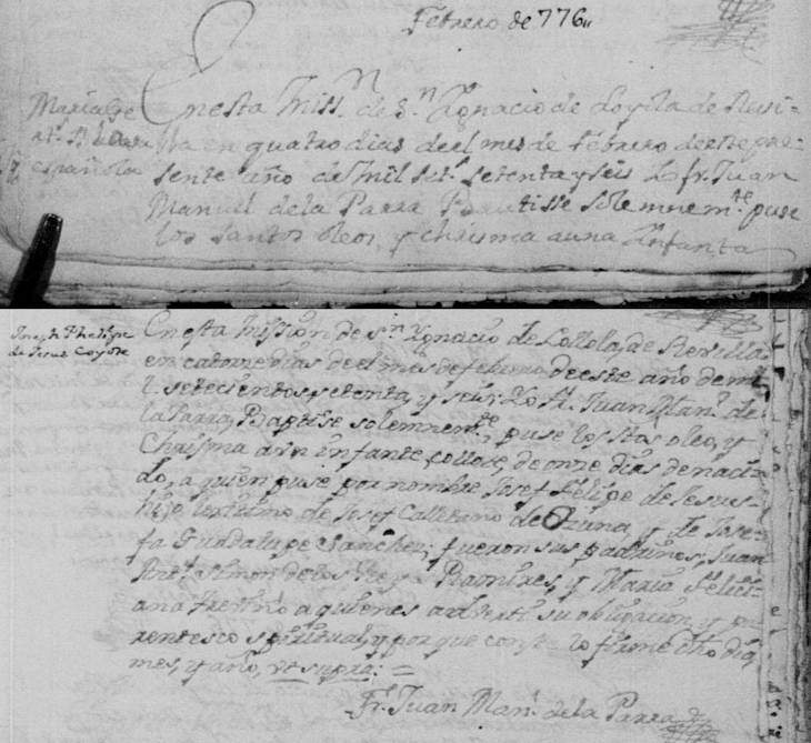 1776 Baptism of Maria Gertrudis Blasa Cuellar