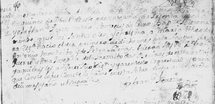 1768 Baptism of Maria Teodora Montalvo