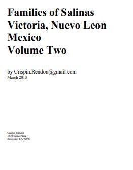 Families of Salinas Victoria, Nuevo Leon, Mexico Volume Two
