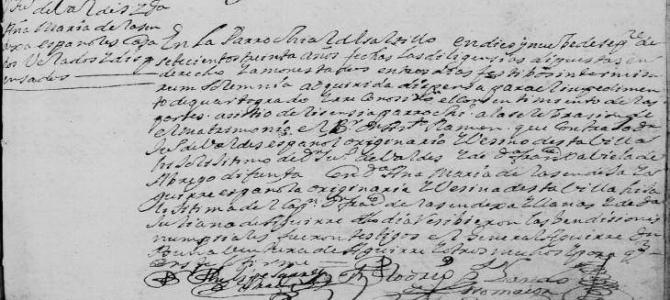 1730 Marriage of Juan Valdez Abrego and Ana Maria Sendeja Llanas in Saltillo, Coahuila, Mexico 1730 Marriage of Juan Valdez Abrego and Ana Maria Sendeja Llanas in Saltillo, Coahuila, Mexico