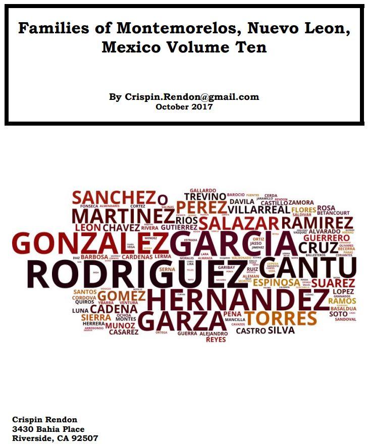Families of Montemorelos, Nuevo Leon, Mexico Volume Ten