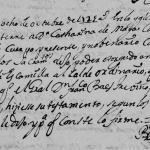 1725 Death Record of Catharina de Maya in Monterrey, Nuevo Leon, Mexico