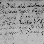 1710 Death Record of Maria Munguia in Monterrey, Nuevo Leon, Mexico
