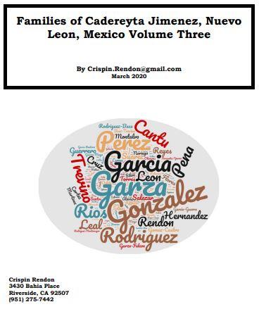 Families of Cadereyta Jimenez, Nuevo Leon, Mexico Volume Three