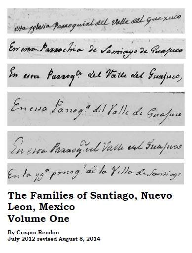 Families of Santiago, Nuevo Leon, Mexico Volume One-min