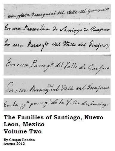 Families of Santiago, Nuevo Leon, Mexico Volume Two-min Families of Santiago, Nuevo Leon, Mexico Volume Two