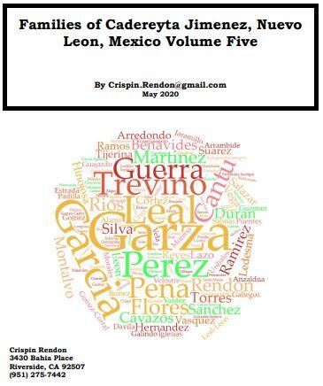 Families of Cadereyta Jimenez, Nuevo Leon, Mexico Volume Five Families of Cadereyta Jimenez, Nuevo Leon, Mexico Volume Five