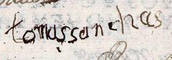 Tomas Sanchez 1757 Signature Tomas Sanchez 1757 Signature